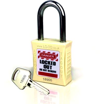 PL201-WHT Lockout Tagout Safety Padlock White PL201-WHT Lockout Tagout Safety Padlock White